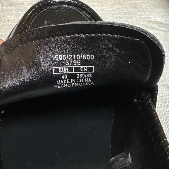 Zara Snake Faux Skin Loafers Platform Chunky Heel Black Women's Size 40 (US 9) - Picture 7 of 9